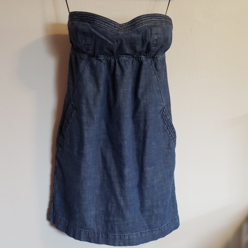 American Eagle Outfitters Strapless Blue Dress